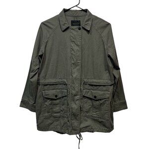 Sanctuary Jacket Women Size Large Olive Green Anorak Zip Up Utility Military